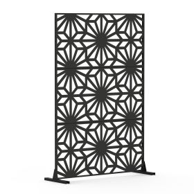 Metal Privacy Screens and Panels with Free Standing, Freestanding Outdoor Indoor Privacy Screen, Decorative Privacy Screen for Balcony Patio Garden, S